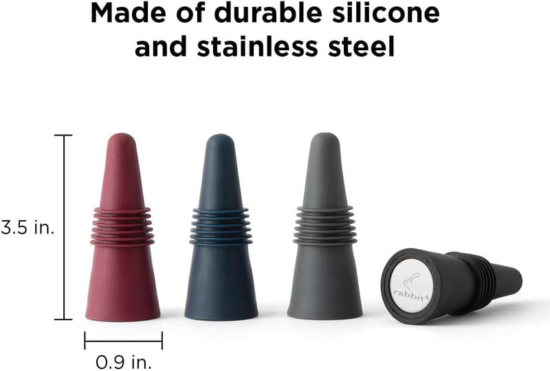 Multicolor Rabbit W6121 Bottle Stoppers Set of 4