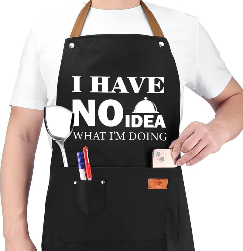 Unisex Chef Apron with Pockets - Perfect Father's Day Gift