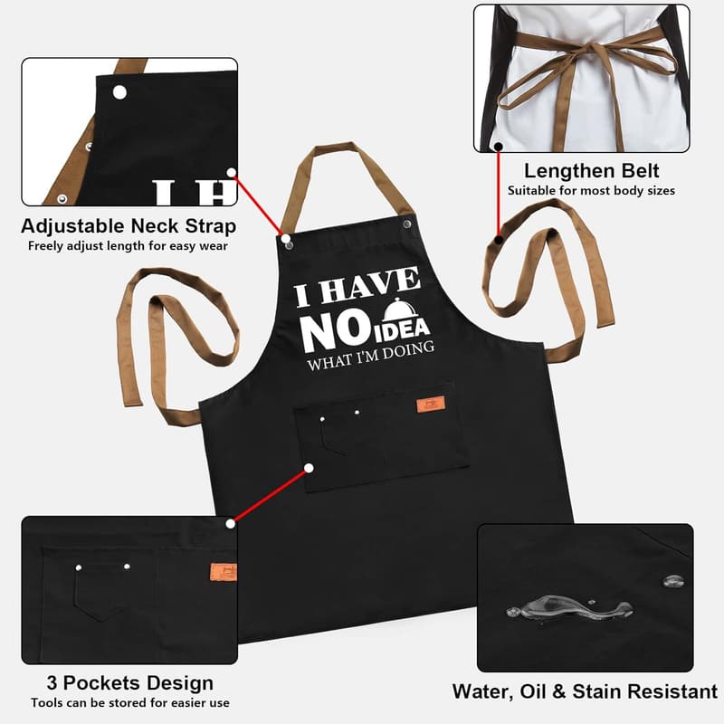 Unisex Chef Apron with Pockets - Perfect Father's Day Gift