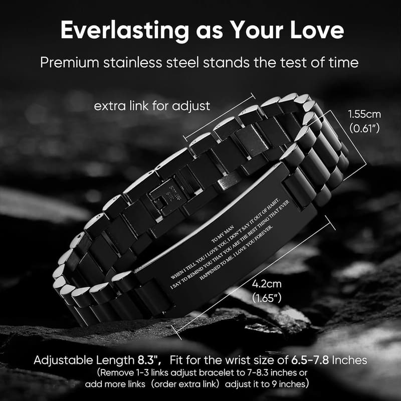 Personalized Stainless Steel Watch Band for Men