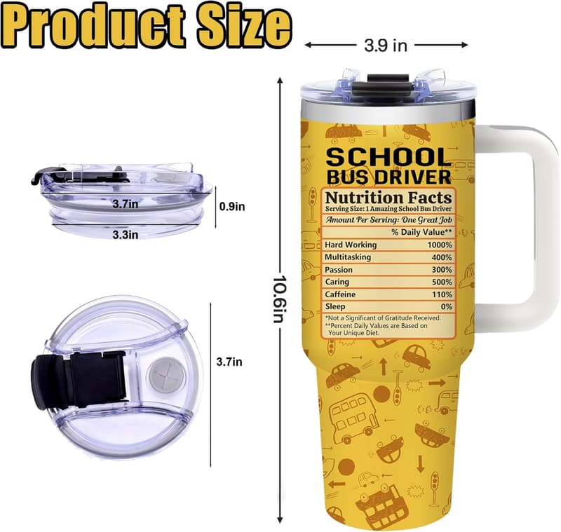 Bus Driver Appreciation 40oz Insulated Travel Mug