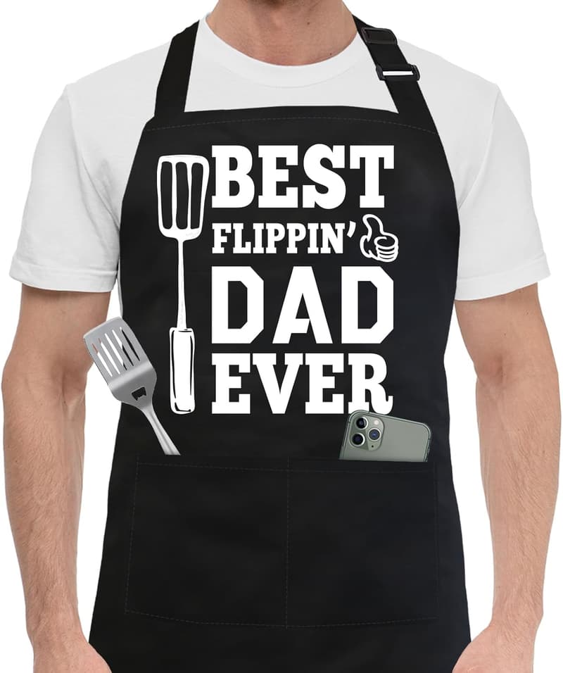 Funny BBQ Apron for Men – Great Gift for Birthdays or Father's Day