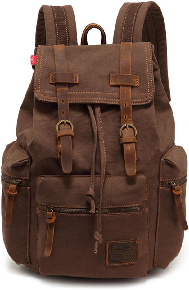 Vintage Canvas Backpack for School & Travel - High Capacity