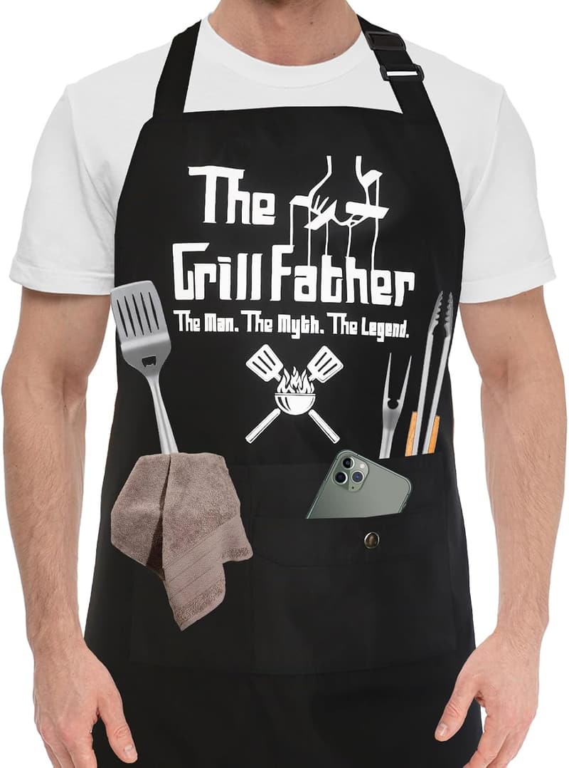 BBQ Apron for Men with Pockets - Gift for Father's Day