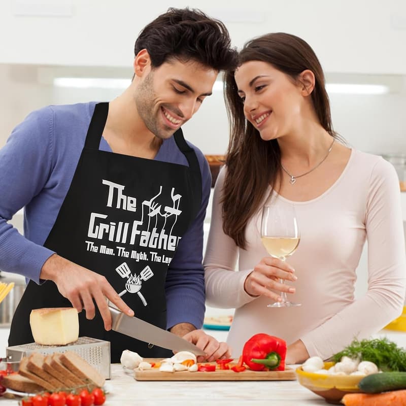 BBQ Apron for Men with Pockets - Gift for Father's Day