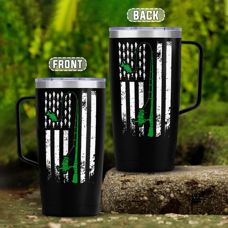 American Flag 20oz Fishing Tumbler for Men