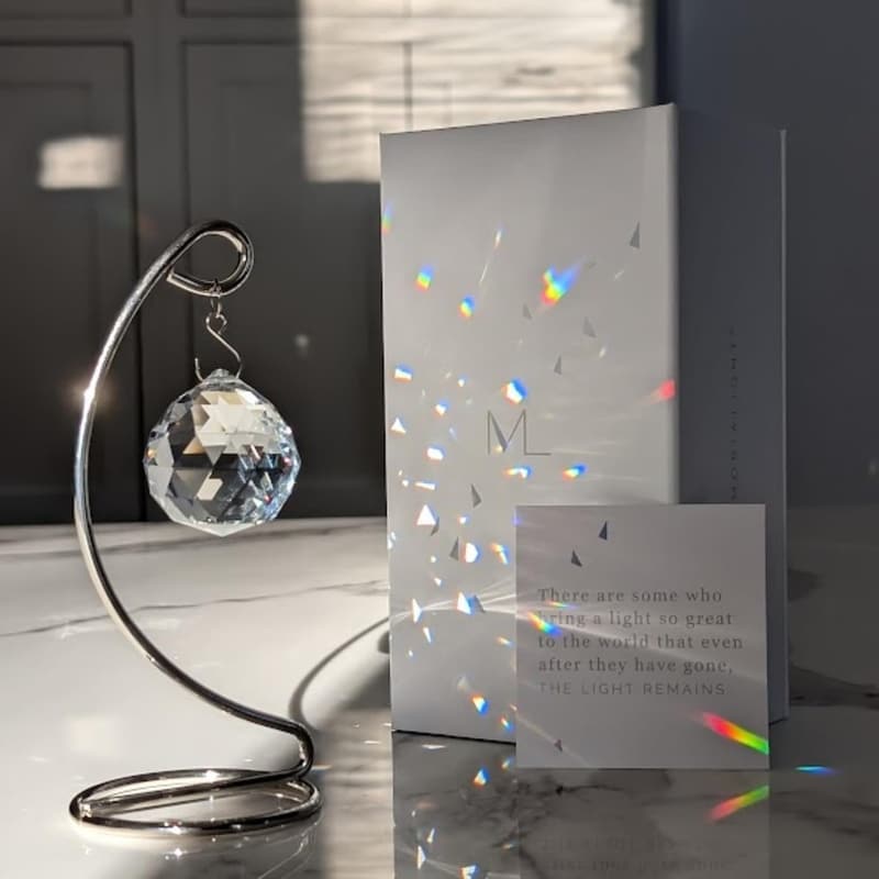 Sympathy Gift Ornament - Crystal Rainbow Maker for Grief