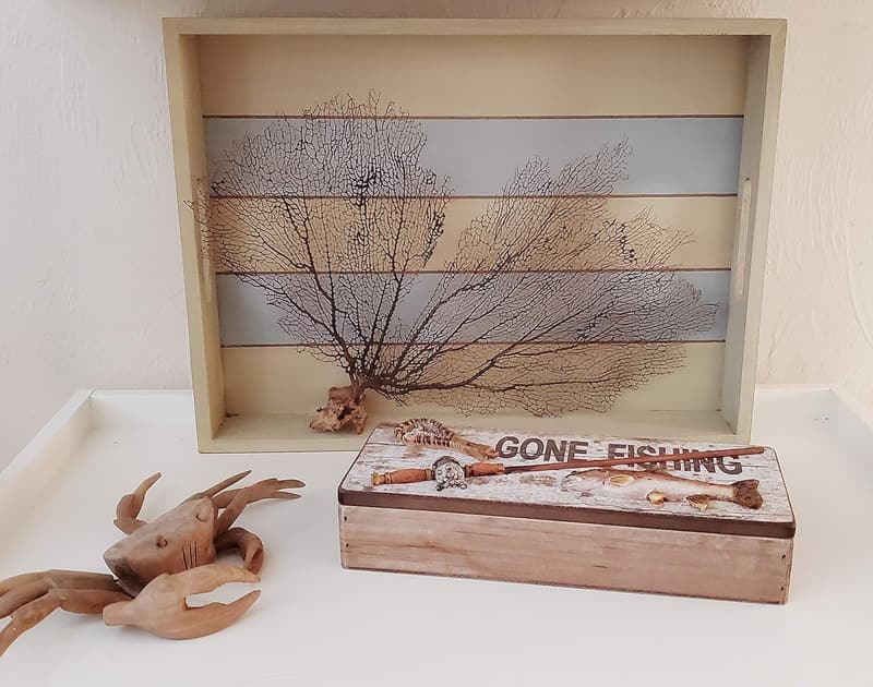 Fishing-Themed Keepsake Box for Dad - Rustic Wood Tumbler