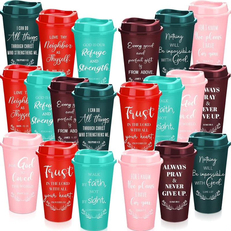 Father's Day Bible Verse Tumblers - 20 Pack Inspirational Cups