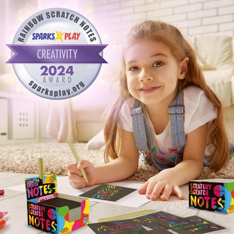 Rainbow Scratch Art Mini Notes - Fun Craft Supplies for Kids