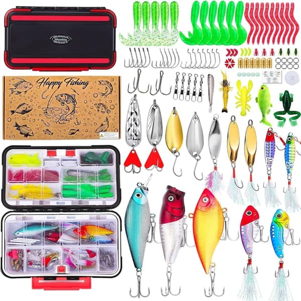 Fishing Lures Kit for Freshwater - 105pcs Dad Gifts for Father's Day