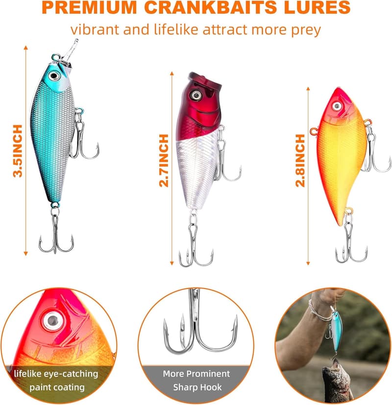 Fishing Lures Kit for Freshwater - 105pcs Dad Gifts for Father's Day