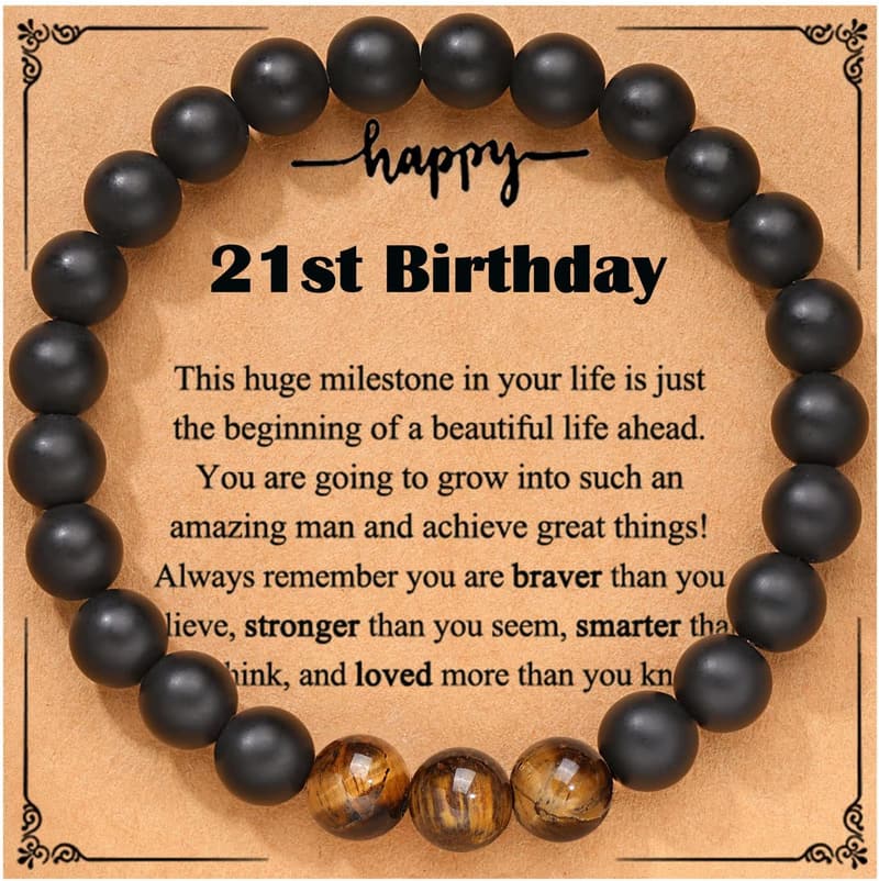 Milestone Birthday Bracelet for Men - Elastic Rope Design