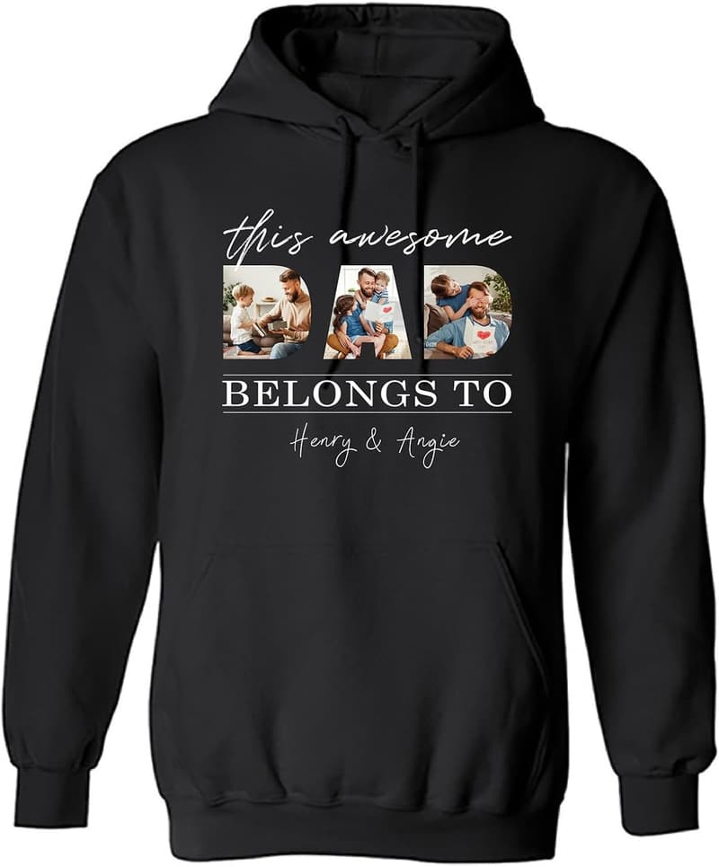 Personalized Christmas Hoodie for Dad with Custom Photos