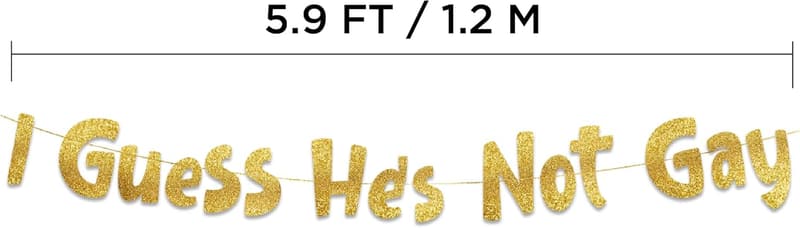 Bachelor Party Gold Glitter Banner - Fun Decorations and Supplies