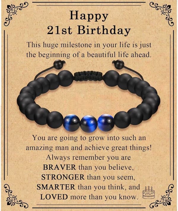 Milestone Birthday Bracelet for Men and Boys