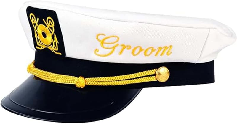 Nautical Bachelor Party Captain's Hat for Groom-to-Be