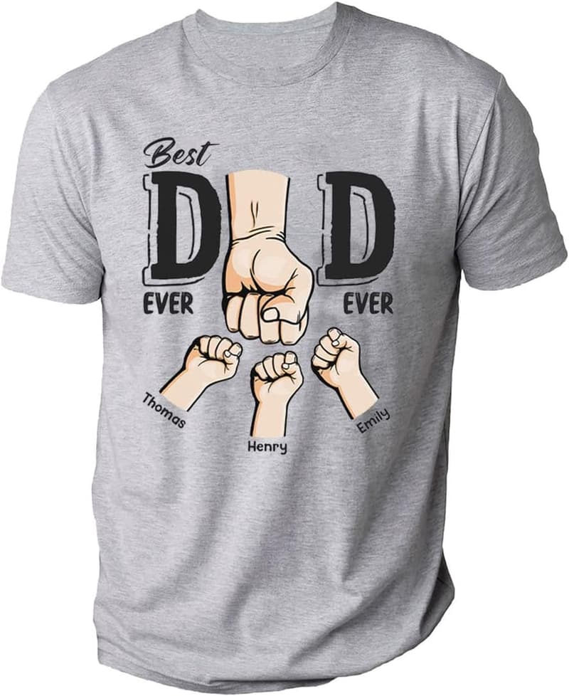 Personalized Custom T-Shirt for Dad with Grandkids' Names