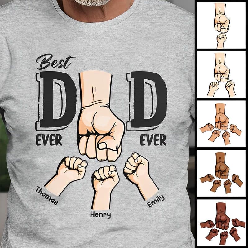 Personalized Custom T-Shirt for Dad with Grandkids' Names