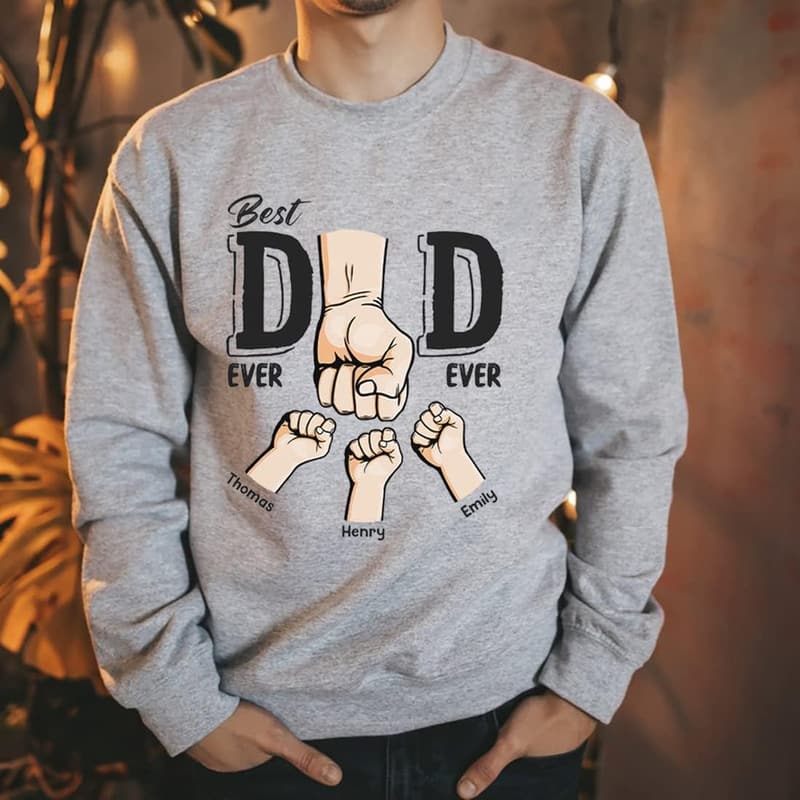 Personalized Custom T-Shirt for Dad with Grandkids' Names