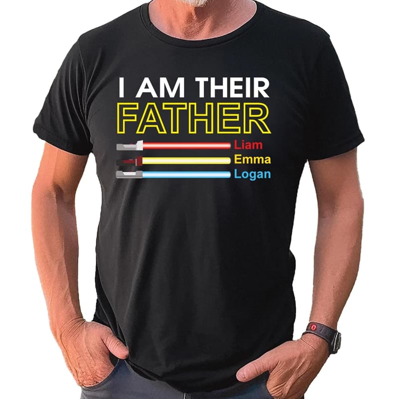 Custom Stars Shirt for Dad - Personalized Gift for Father's Day