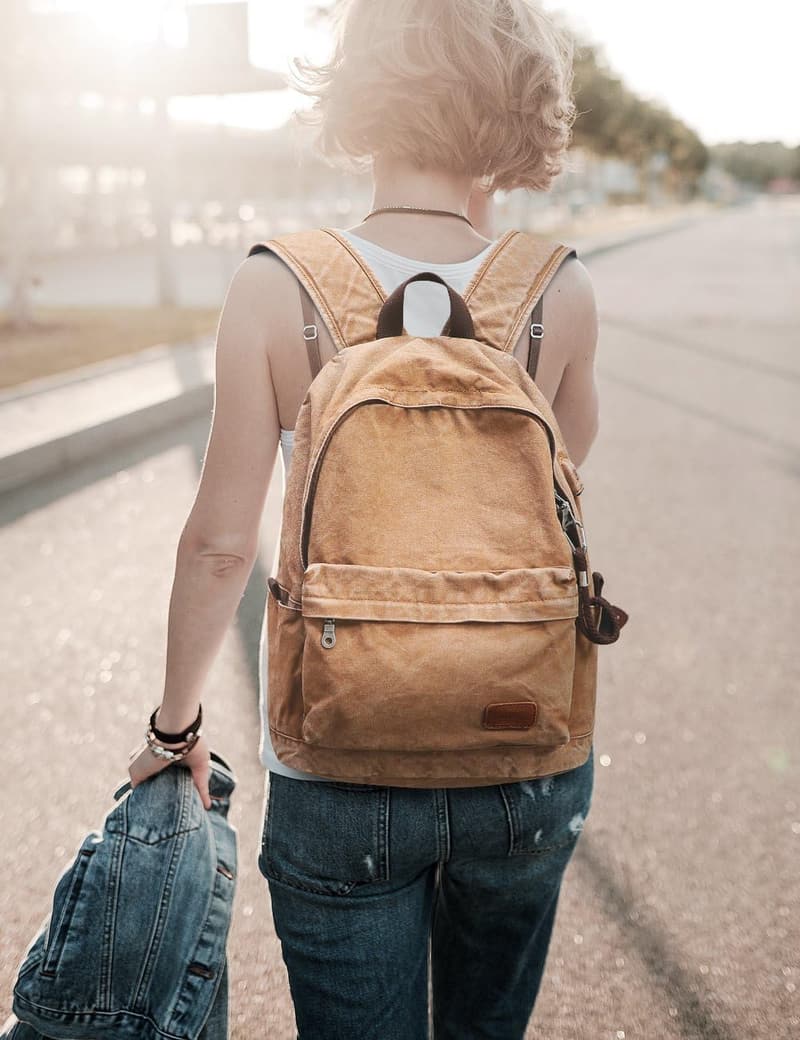 Lightweight Canvas Backpack for Travel and School