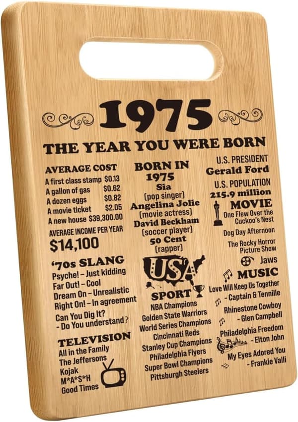 50th Birthday Cutting Board Gift for Him & Her