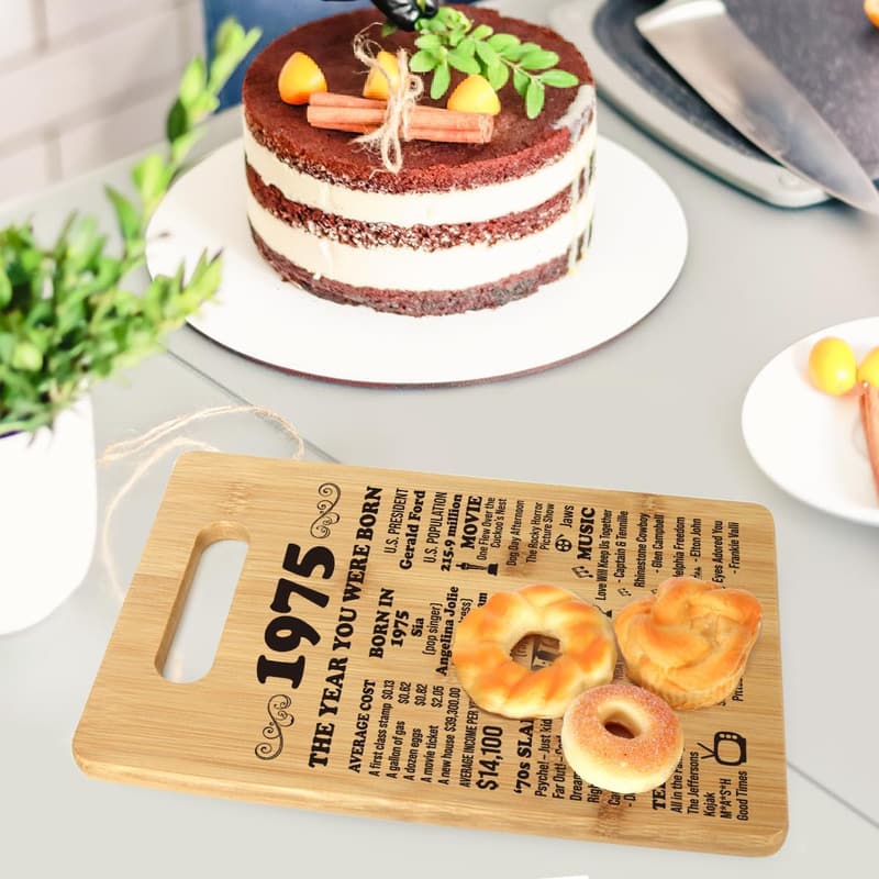 50th Birthday Cutting Board Gift for Him & Her