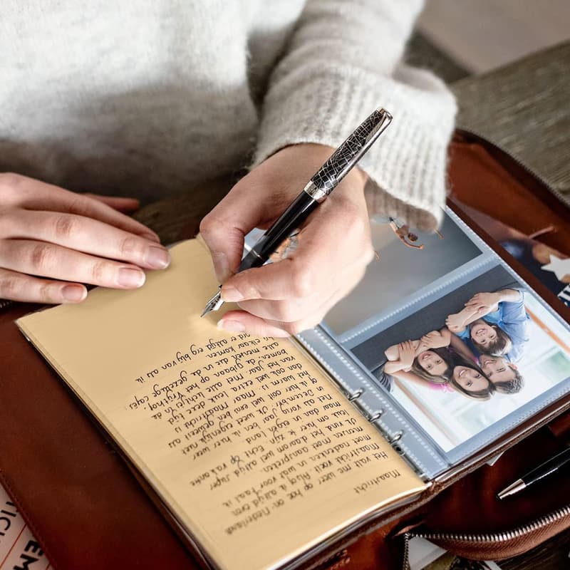Leather Photo Album for 160 Photos with Writing Space