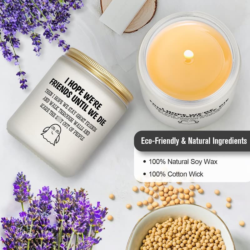 Personalized Lavender Candle - Unique Friendship Gift for Her