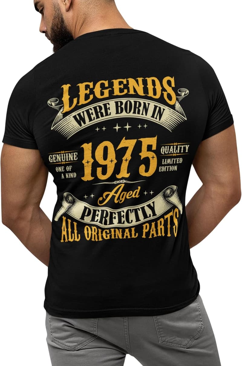 50th Birthday Vintage Shirt for Men - Born 1975 Tee