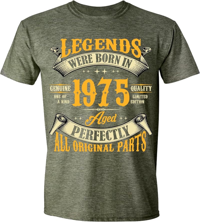 50th Birthday Men's Vintage Tee - Legends Born in 1975