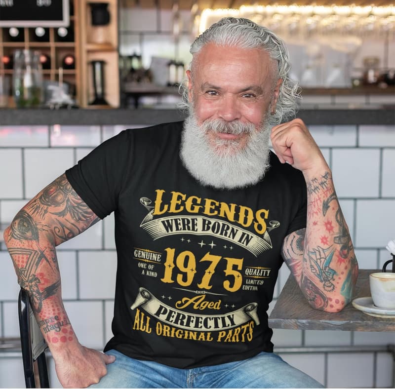50th Birthday Men's Vintage Tee - Legends Born in 1975