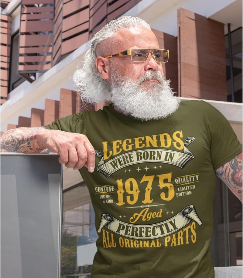 50th Birthday Men's Vintage Tee - Legends Born in 1975