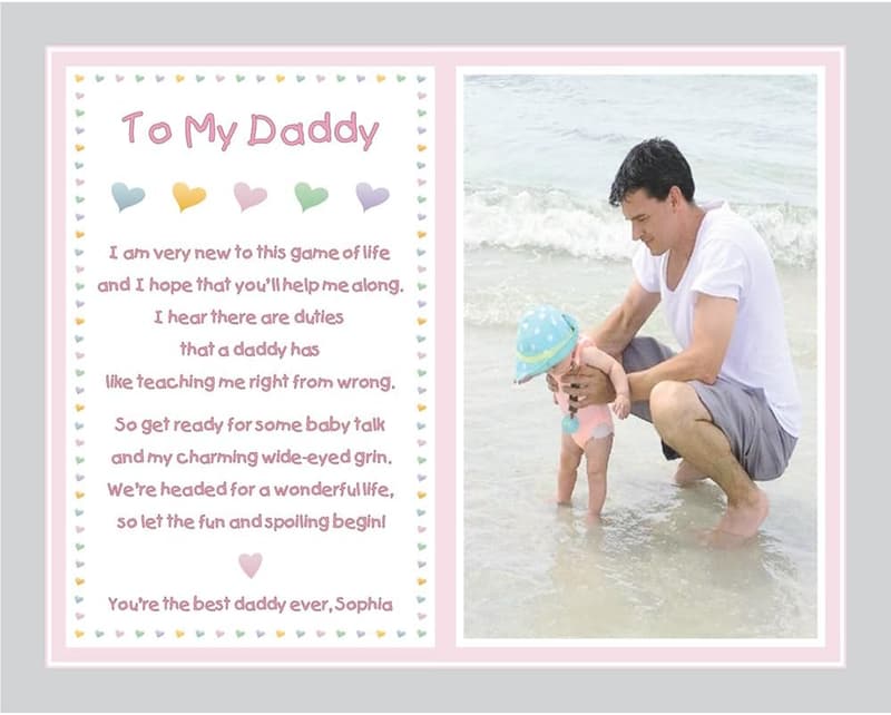 Personalized Baby Girl to Daddy 8x10 Print for Father's Day