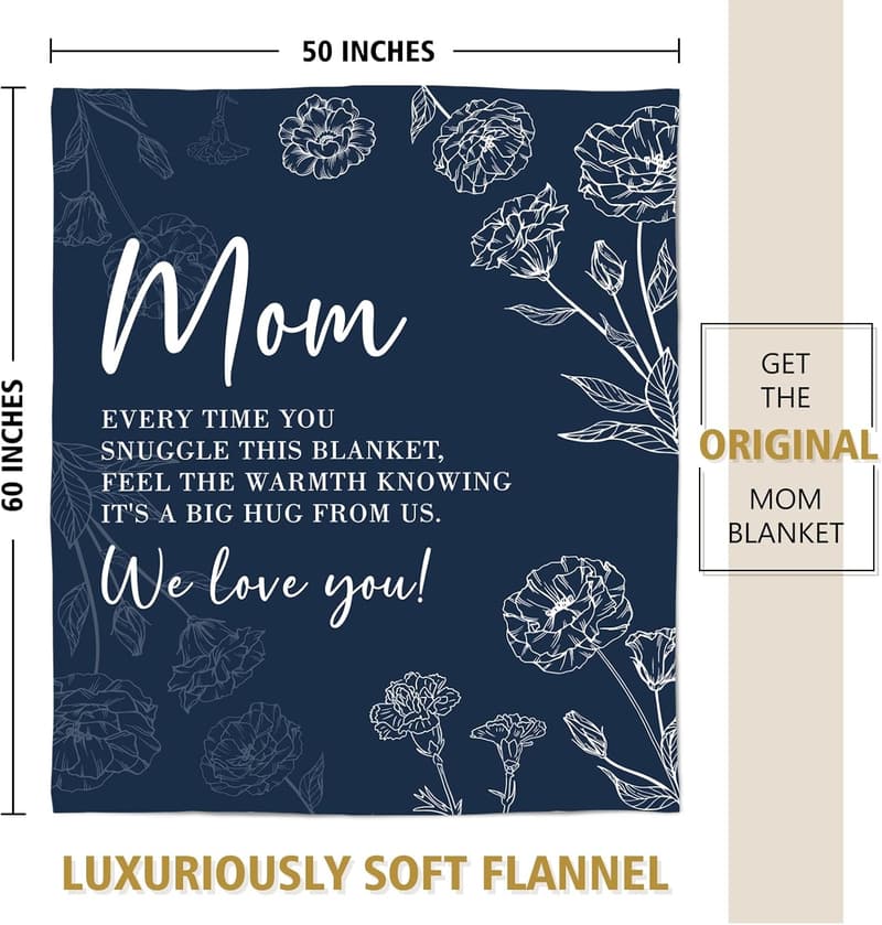 Mom Birthday Blanket Gift from Daughter/Son - 60