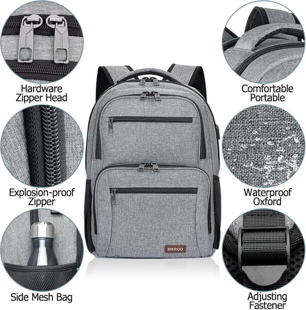 Men's TSA-Approved Water-Resistant Travel Backpack with USB Port