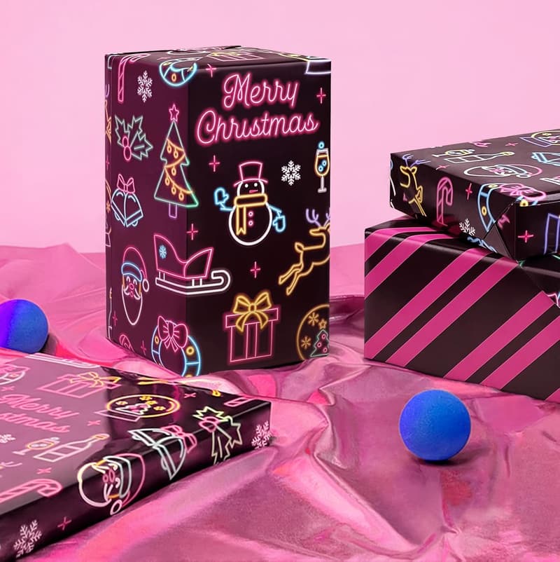 Reversible Santa & Tree Wrapping Paper Set - 28.5 sq.ft.