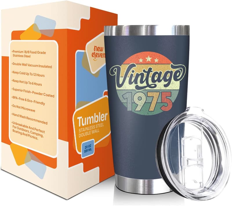 50th Birthday Tumbler - 20 Oz Gift for Him or Her
