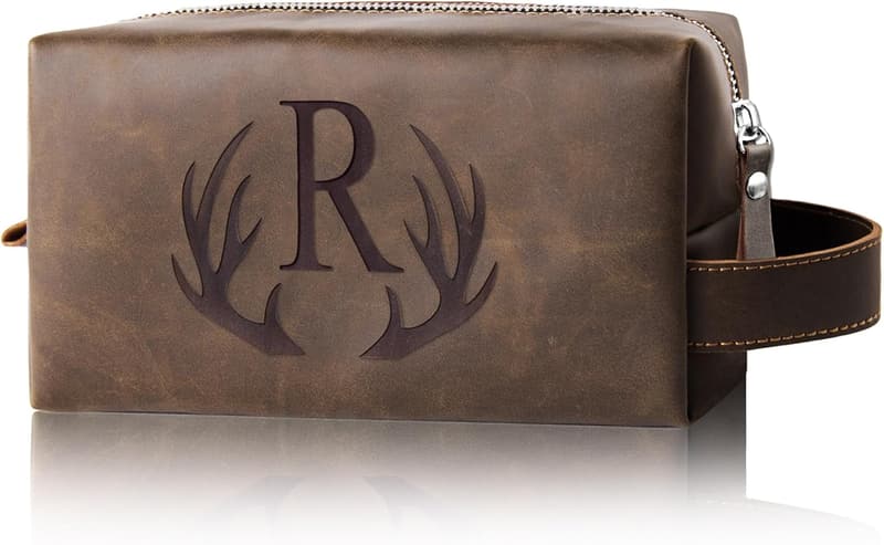 Monogrammed PU Leather Travel Bag for Men - Personalized Gift