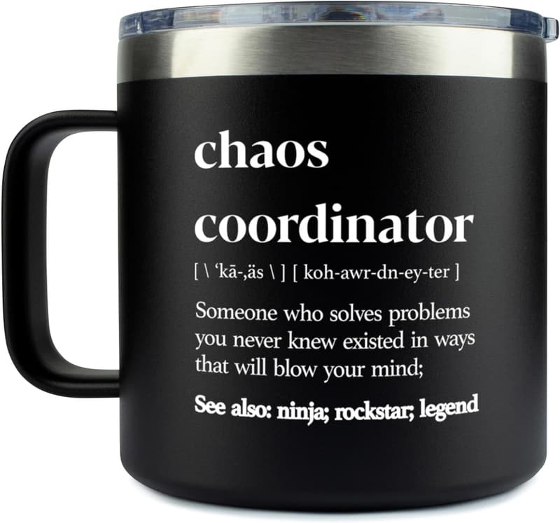 Thank You Chaos Coordinator Tumbler for Men - 14oz Stainless Steel