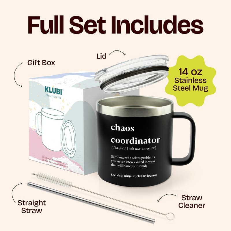 Thank You Chaos Coordinator Tumbler for Men - 14oz Stainless Steel