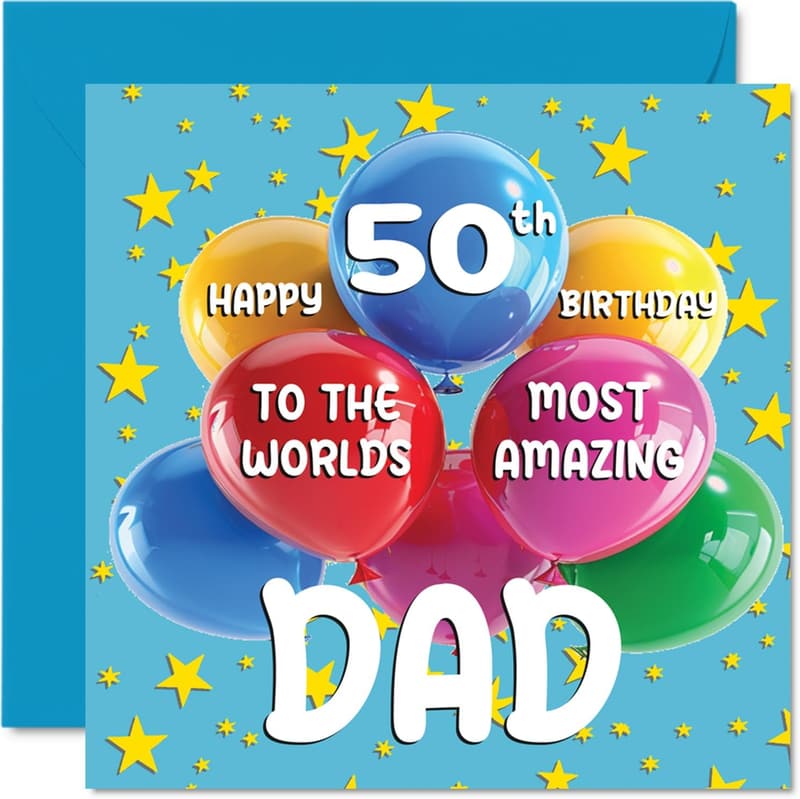50th Birthday Card for Dad - Amazing Dad Design