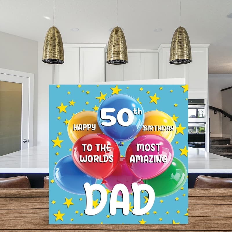 50th Birthday Card for Dad - Amazing Dad Design