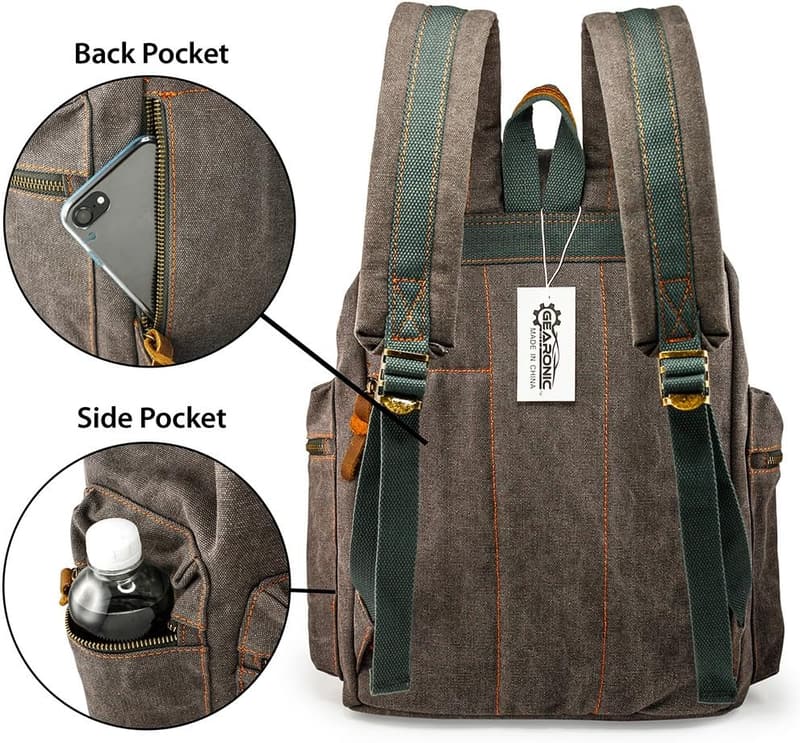 Vintage Canvas Backpack for Men and Women - 15