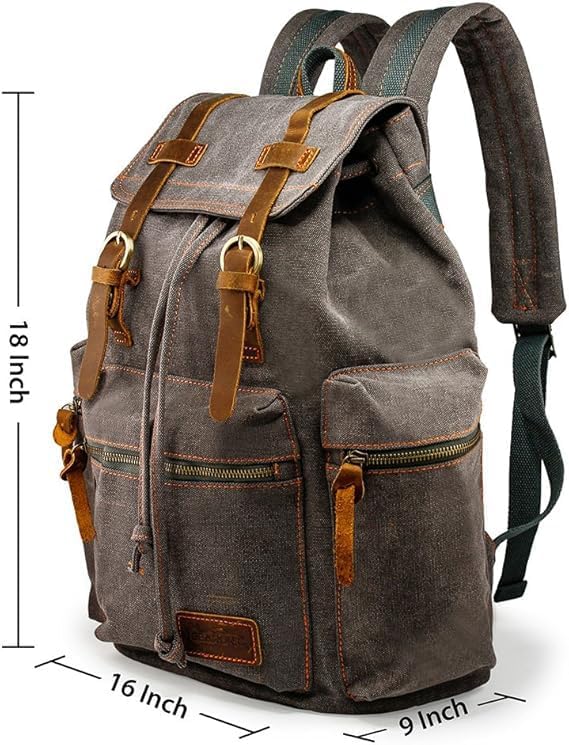 Vintage Canvas Backpack for Men and Women - 15