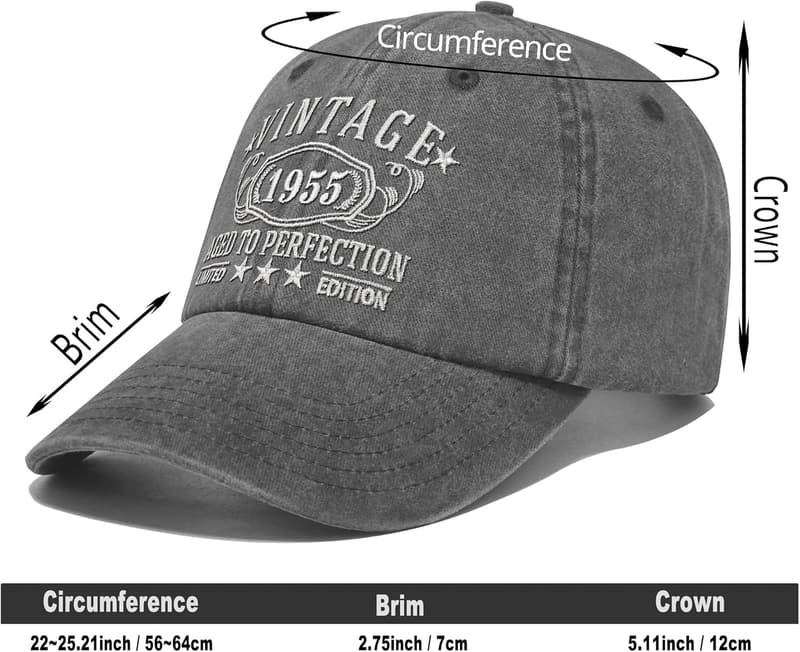 Personalized Vintage Hat for 30th-100th Birthday Gift