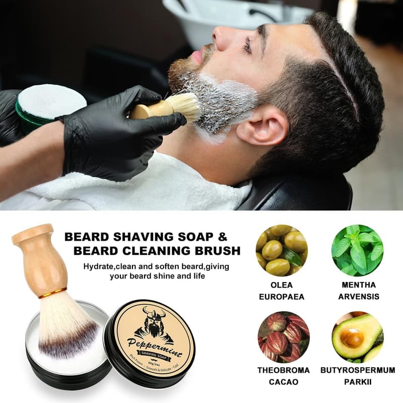 Men's Beard Care Kit - 9 Piece Grooming Set for Father's Day