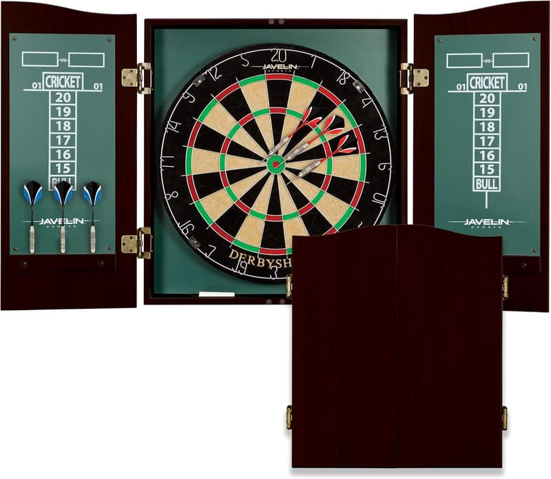 Dartboard Cabinet Set with Easy Assembly & Full Accessories