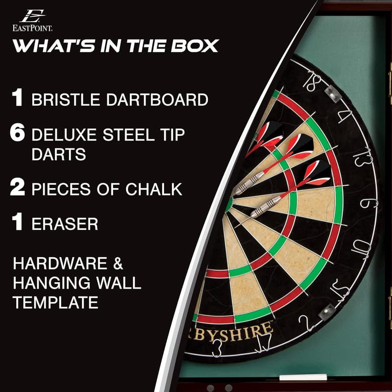 Dartboard Cabinet Set with Easy Assembly & Full Accessories